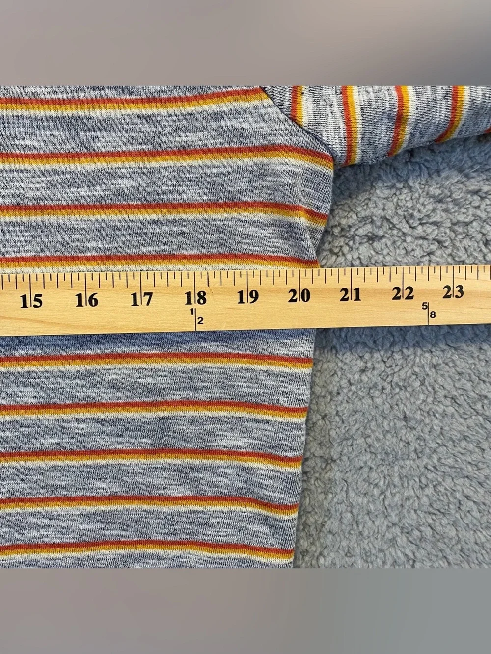 Roark Revival Harris Crew Long Sleeve Gray/Orange Sweatshirt Men’s Medium
